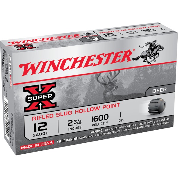 WINCHESTER SUPER-X 12GA 2.75" 1OZ 1600FPS RIFLED SLUG 5RDS