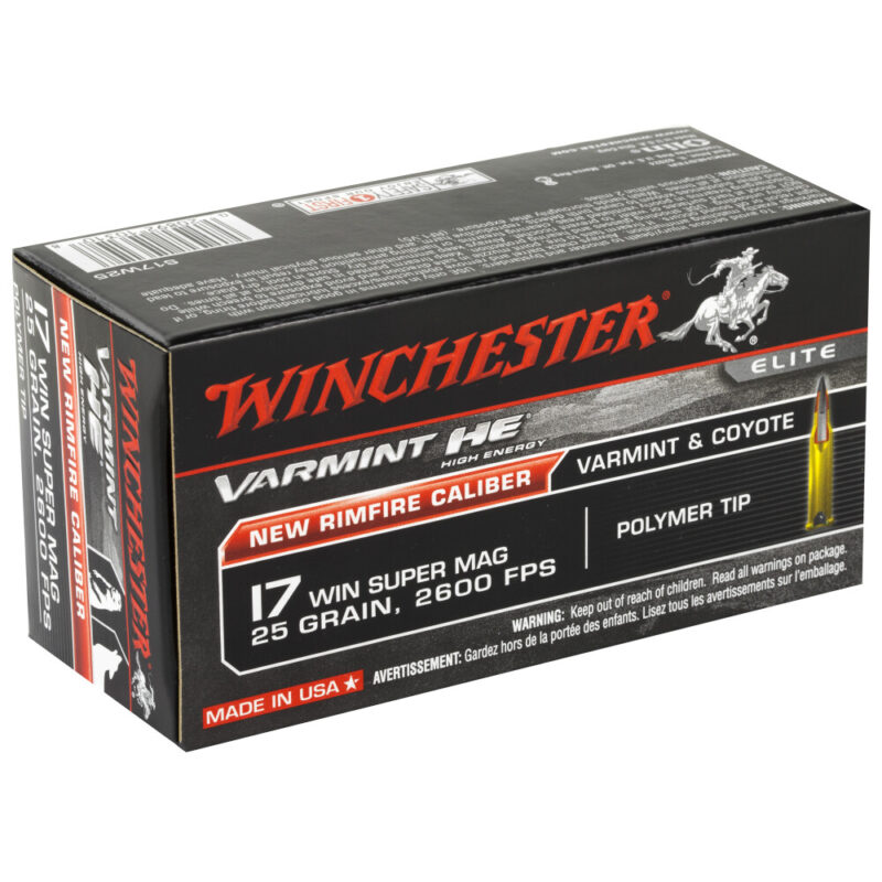 WINCHESTER VARMINT HE 17WSM 25GR POLY TIP AMMO 50RDS