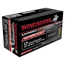 WINCHESTER VARMINT HV 17WSM SUPREME 20GR V-MAX AMMO 50RDS