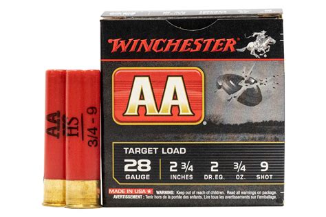 WINCHESTER AA 28GA 2.75" 3/4OZ 2DRAM 1200FPS #9 AMMO 25RDS
