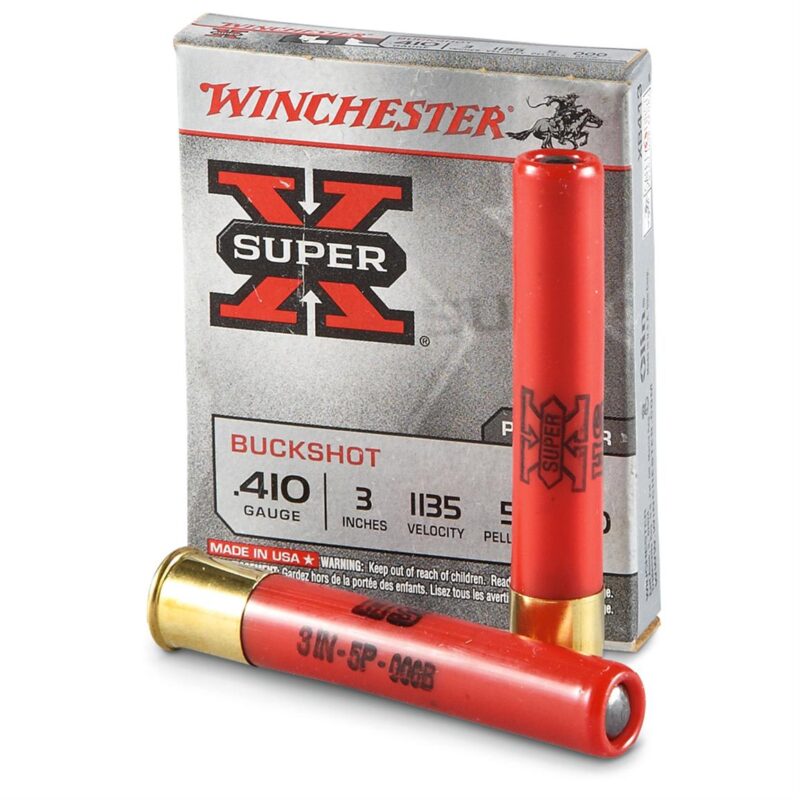 WINCHESTER SUPER-X 410 BORE 3" 1135FPS 5 PELLET #000 BUCKSHOT AMMO 5RDS