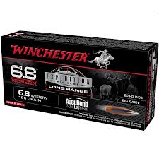 WINCHESTER LONG RANGE 6.8 WESTERN 165GR ACCUBOND AMMO 20RDS