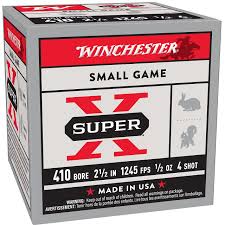 WINCHESTER SUPER-X SMALL GAME 410 BORE 2.5" 1245FPS 1/2 #6 AMMO 25RDS