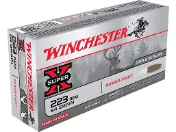 WINCHESTER SUPER-X 223 REMINGTON 64GR POWER POINT AMMO 20CT