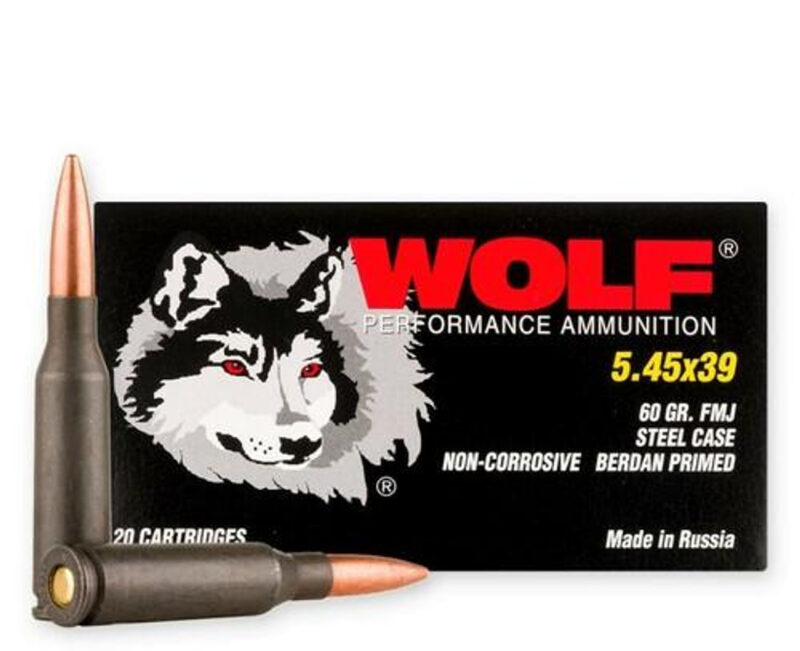 WOLF 5.45X39MM 60GR FMJ AMMO 20RDS