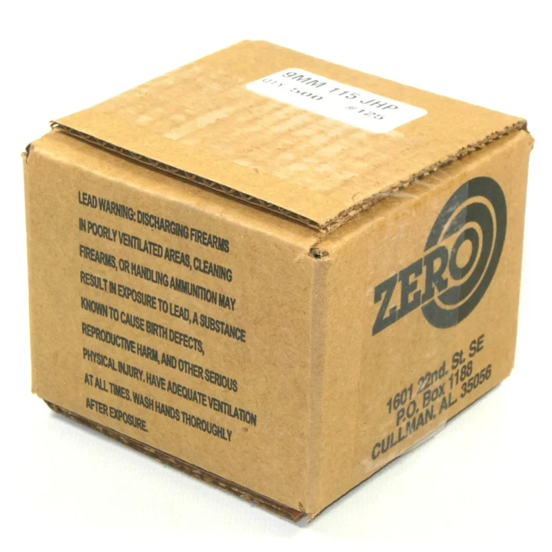 ZERO 9MM 115GR JHP BULLETS 500CT