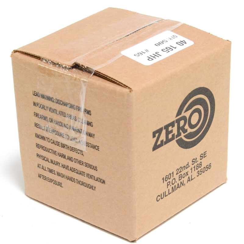 ZERO 40CAL (.400") 165GR JHP BULLETS 500CT