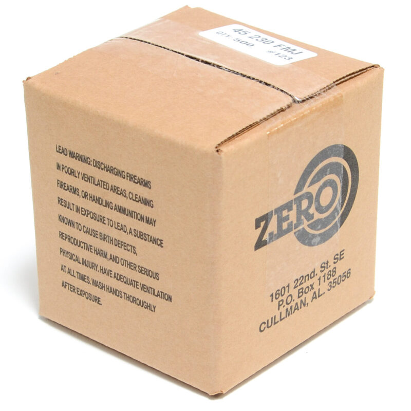 ZERO 45CAL (.452") 230GR FMJ BULLETS 500CT
