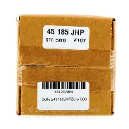 ZERO 45CAL (.452") 185GR JHP BULLETS 500CT