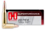 HORNADY SUPERFORMANCE 260 REMINGTON 129GR SST AMMO 20RDS