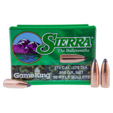 SIERRA 375 (.375") 250GR SBT GAMEKING BULLETS 50CT