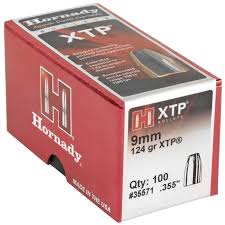 HORNADY 9MM (.355") 124GR XTP BULLETS 100CT