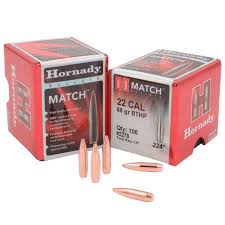 HORNADY 22 CAL (.224") 68GR BTHP MATCH BULLETS 100CT
