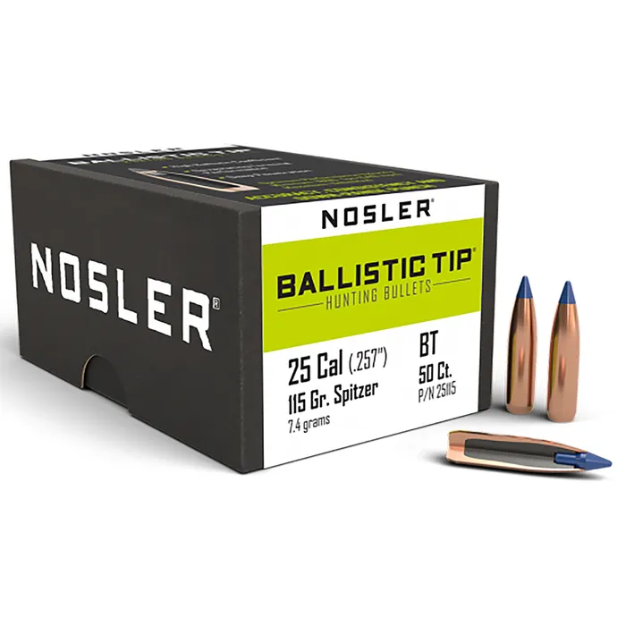NOSLER 25CAL (.257") 115GR BALLISTC TIP BULLETS 50CT