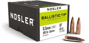 NOSLER 6.5MM (.264") 100GR BALLISTIC TIP SPITZER BULLETS 50CT