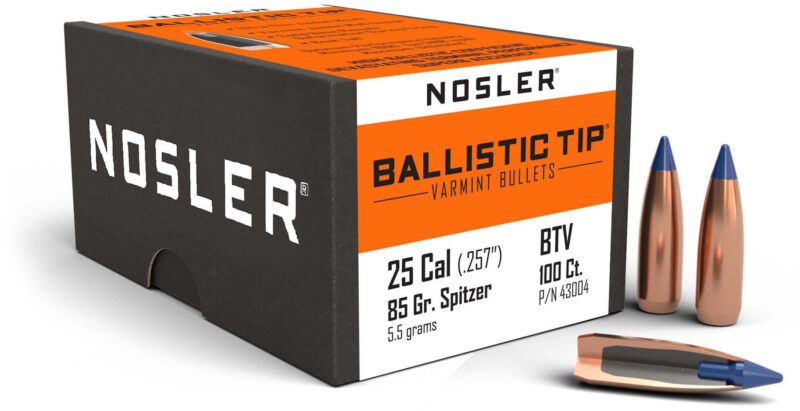 Nosler 25CAL (.257") 85GR BALLISTIC TIP VARMINT BULLETS 100CT