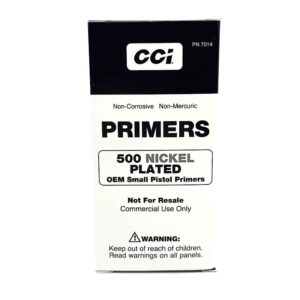 CCI SMALL PISTOL PRIMERS NICKEL PLATED 500CT