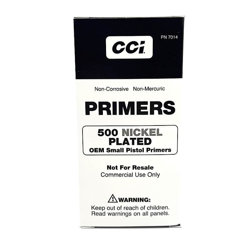 CCI SMALL PISTOL PRIMERS NICKEL PLATED 500CT