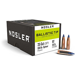 NOSLER 25CAL (.257") 100GR BALLISTIC TIP BULLETS 50CT