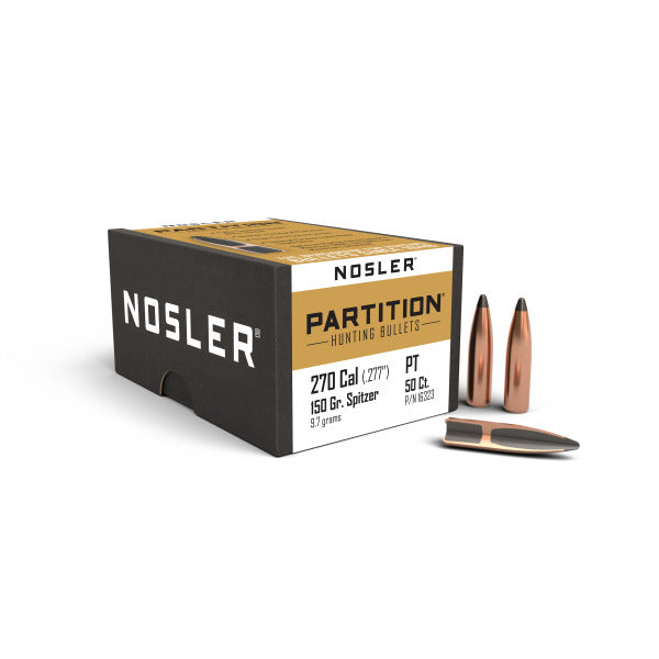 NOSLER 270CAL (.277") 150GR PARTITION BULLETS 50CT