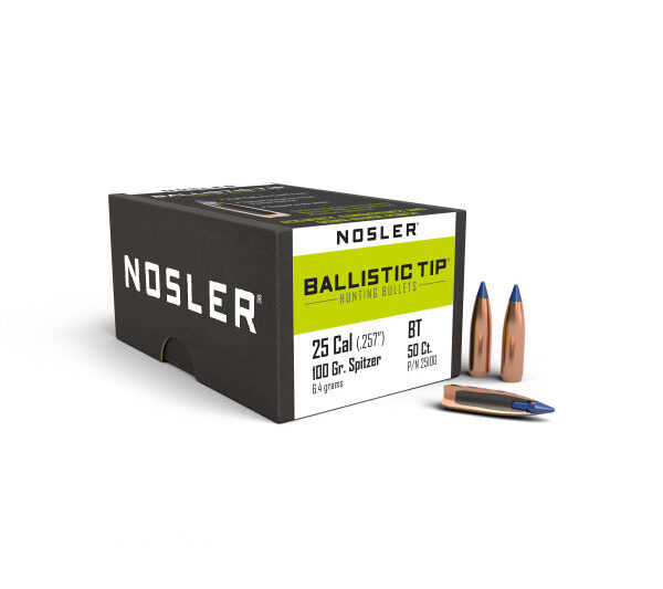 NOSLER 25CAL (.257") 100GR BALLISTIC TIP BULLETS 50CT