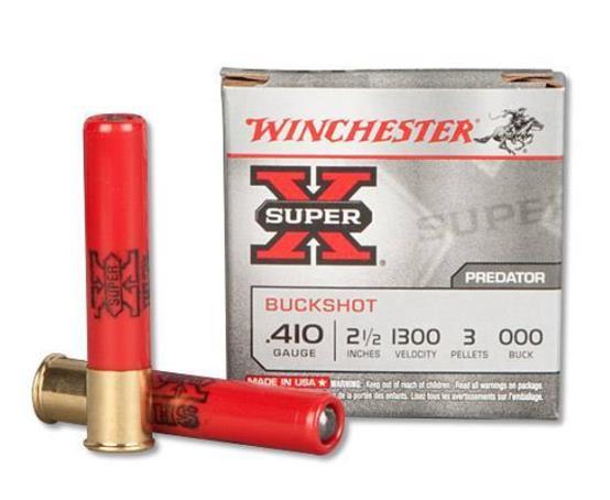 WINCHESTER SUPER-X 410BR 2.5" 1300FPS 3 PELLET #000 BUCKSHOT AMMO 5RDS