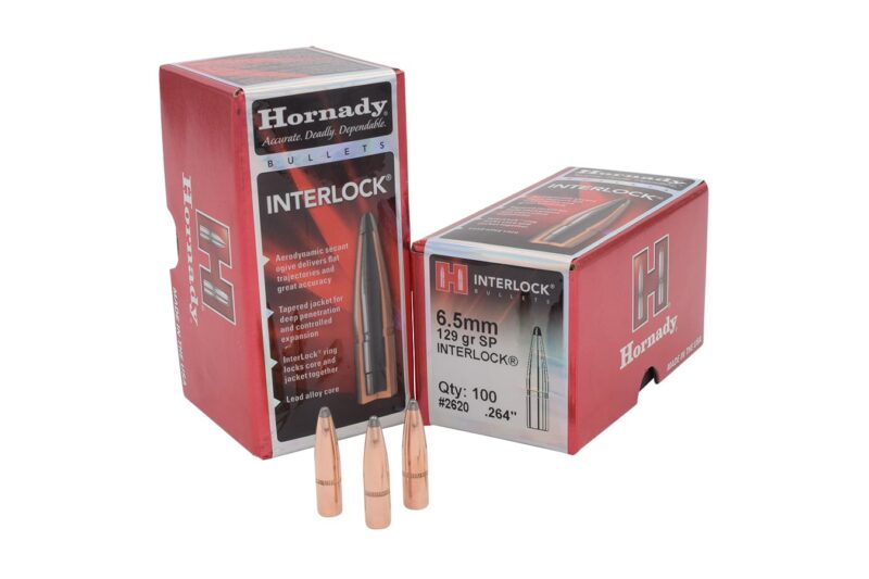 2620 HORNADY 6.5MM (.264") 129GR SP INTERLOCK BULLETS 100CT