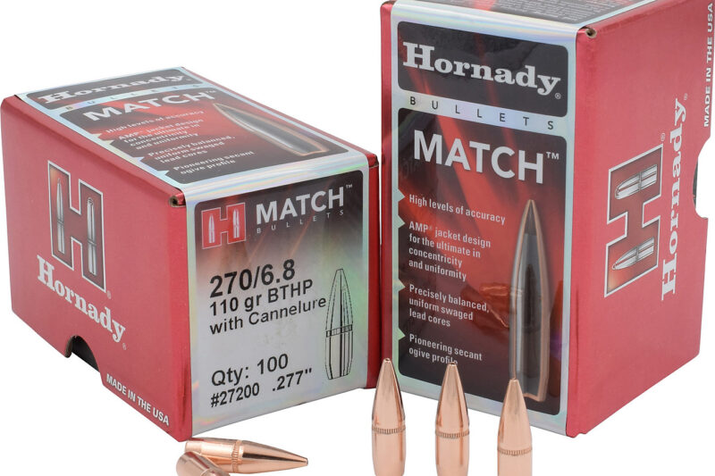 HORNADY 6.8MM 110GR HPBT BULLETS W/CANNELURE 100CT