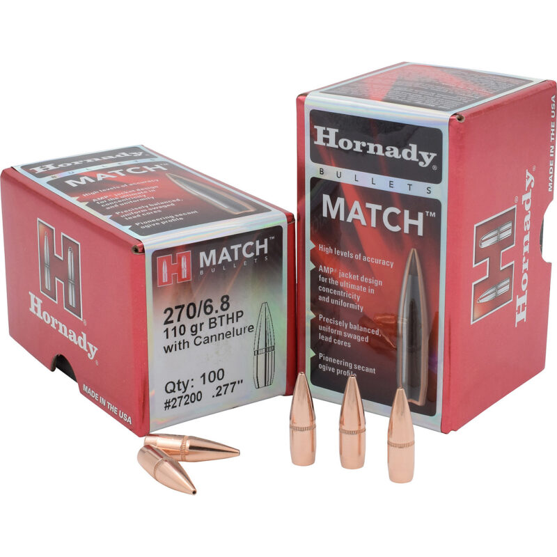 HORNADY 6.8MM 110GR HPBT BULLETS W/CANNELURE 100CT