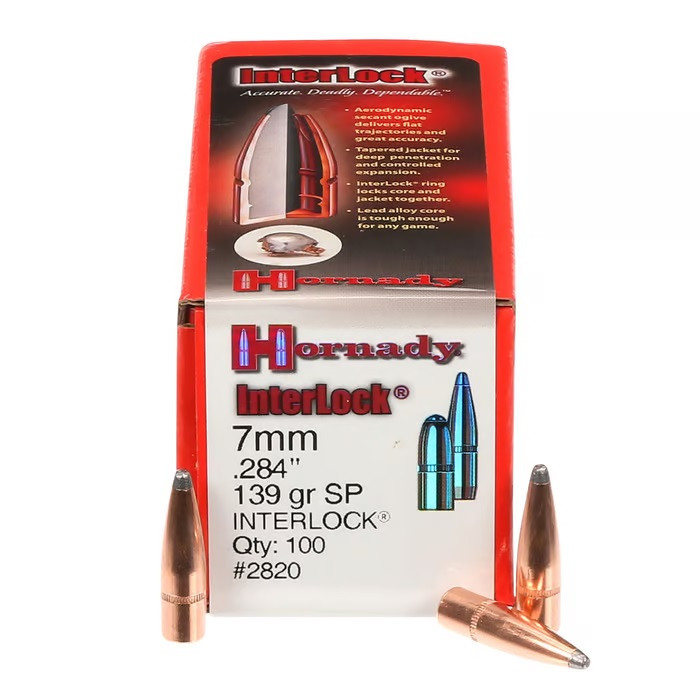 HORNADY 7MM (.284") 139GR SP BULLETS 100CT
