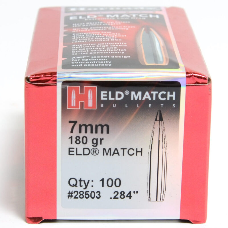 HORNADY 7MM (.284") 180GR ELD MATCH BULLETS 100CT