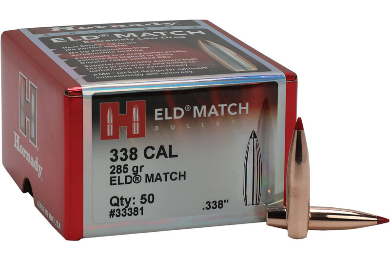 33381 HORNADY 338CAL (.338") 285GR ELD MATCH BULLETS 50CT