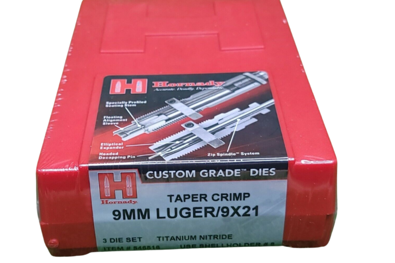 HORNADY 9MM 3-DIE SET WITH TAPER CRIMP