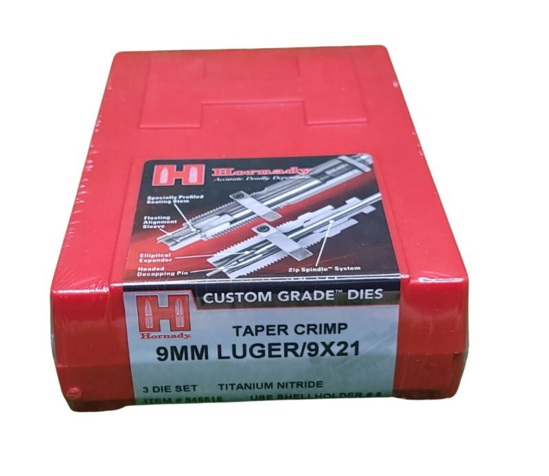HORNADY 9MM 3-DIE SET WITH TAPER CRIMP