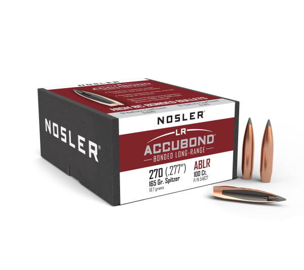 NOSLER 270CAL (.277") 165GR ACCUBOND LR SP BULLETS 100CT