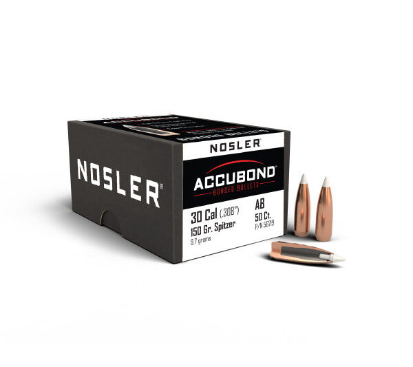 NOSLER 30CAL (.308") 150GR ACCUBOND BULLETS 50CT