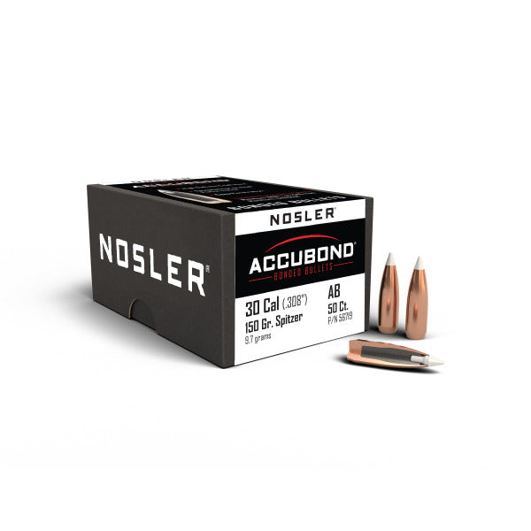 NOSLER 30CAL (.308") 150GR ACCUBOND BULLETS 50CT