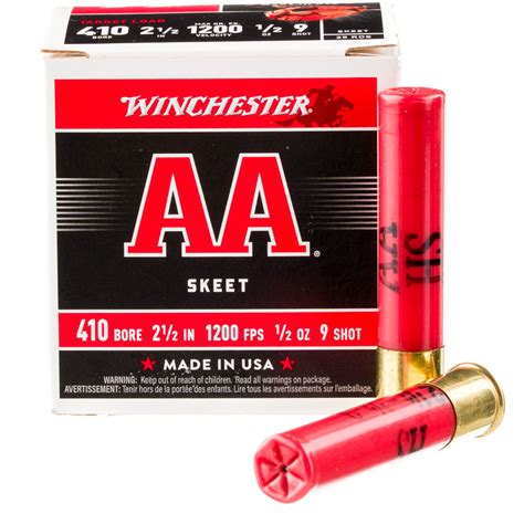 AA419 WINCHESTER AA 410 BORE 2.5" MAXDR 1/2OZ #9 AMMO 25RDS
