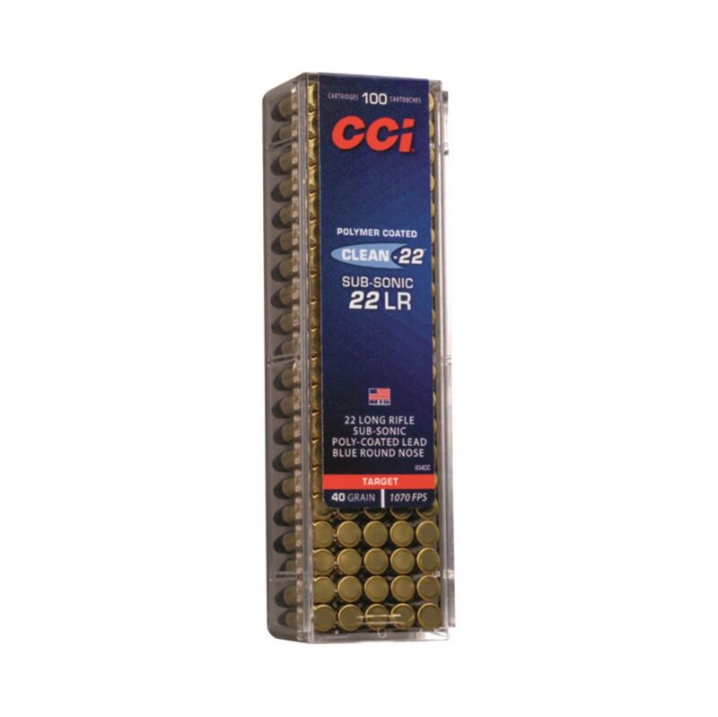 CCI CLEAN-22 22LR 40GR 1070FPS BLUE POLY COATED AMMO 100RDS