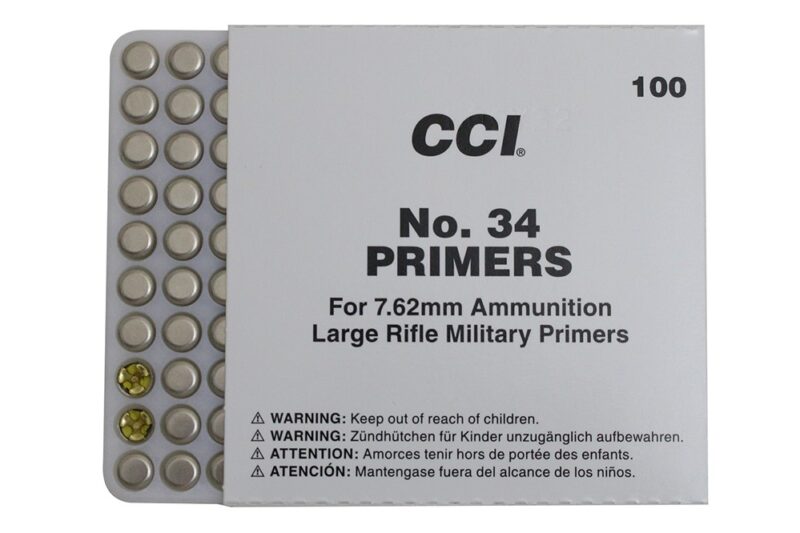 CCI M34 7.62MM NATO-SPEC PRIMERS 100CT CCI NO. 34 7.62MM NATO-SPEC PRIMERS 1000CT-BRICK
