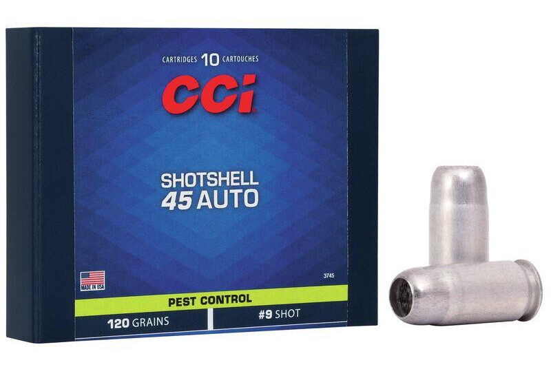 CCI SHOTSHELL PEST CONTOL 45ACP 120GR #9 SHOT AMMO 10RDS