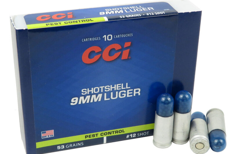 CCI SHOTSHELL PEST CONTROL 9MM LUGER 53GR #12 SHOT AMMO 10RDS CCI SHOTSHELL PEST CONTROL 9MM LUGER 53GR #12 SHOT AMMO 10RDS