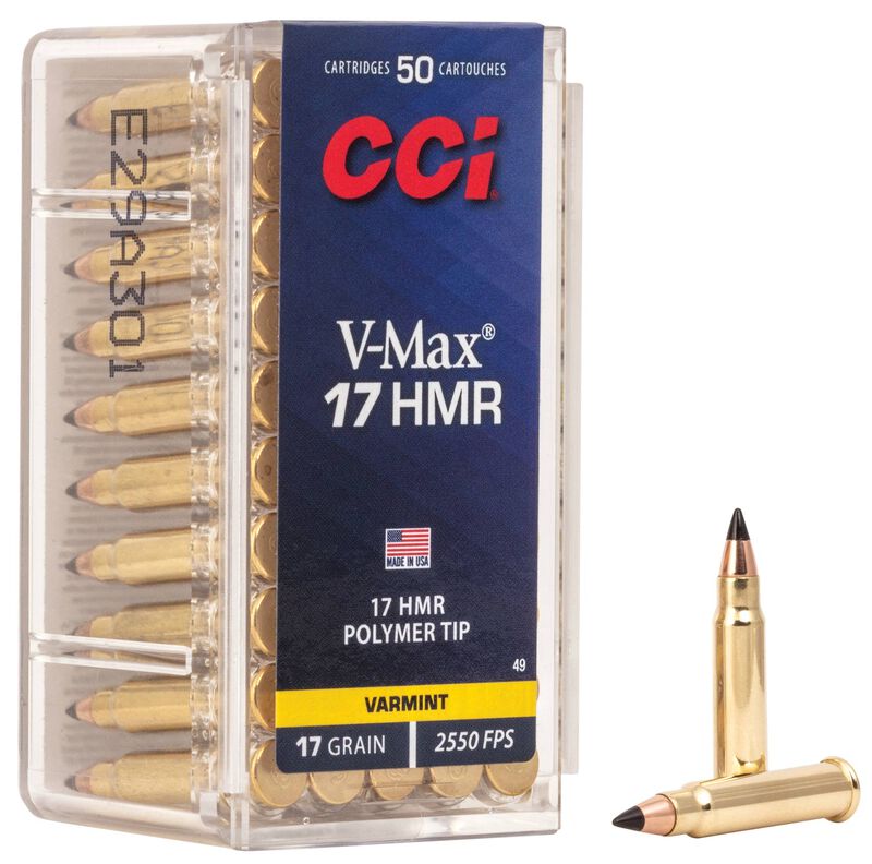 CCI V-MAX 17HMR 17GR 2550FPS AMMO 50RDS