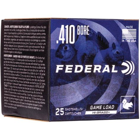 FEDERAL GAME LOAD 410 BORE 2.5" MAXD #7.5 AMMO 25RDS