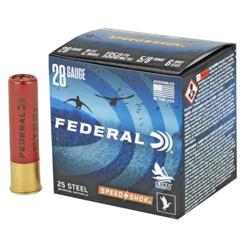 FEDERAL POWER SHOK STEEL 28GA 2.75" 5/8OZ 1350FPS AMMO 25RDS