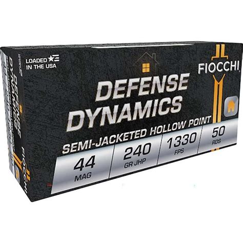 FIOCCHI DEFENSE DYNAMIC 44 MAG 240GR JHP AMMO 50RDS