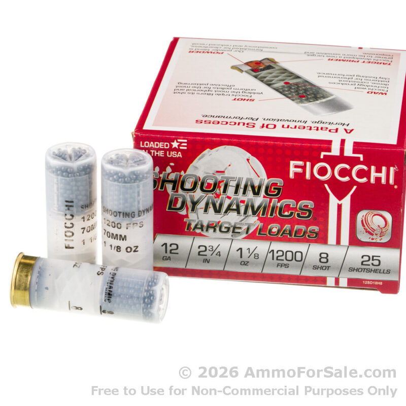 FIOCCHI SHOOTING DYNAMICS 12GA 2.75" 1200FPS 1-1/8OZ #7.5 AMMO 25RDS