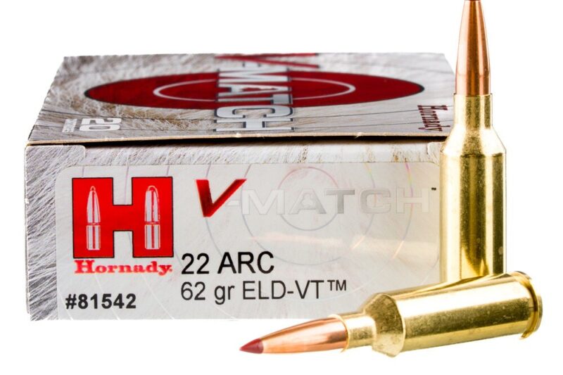 HORNADY 22 ARC 62GR ELD-VT V-MATCH AMMO 20RDS