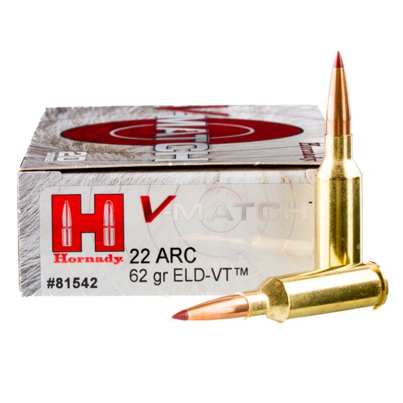 HORNADY 22 ARC 62GR ELD-VT V-MATCH AMMO 20RDS
