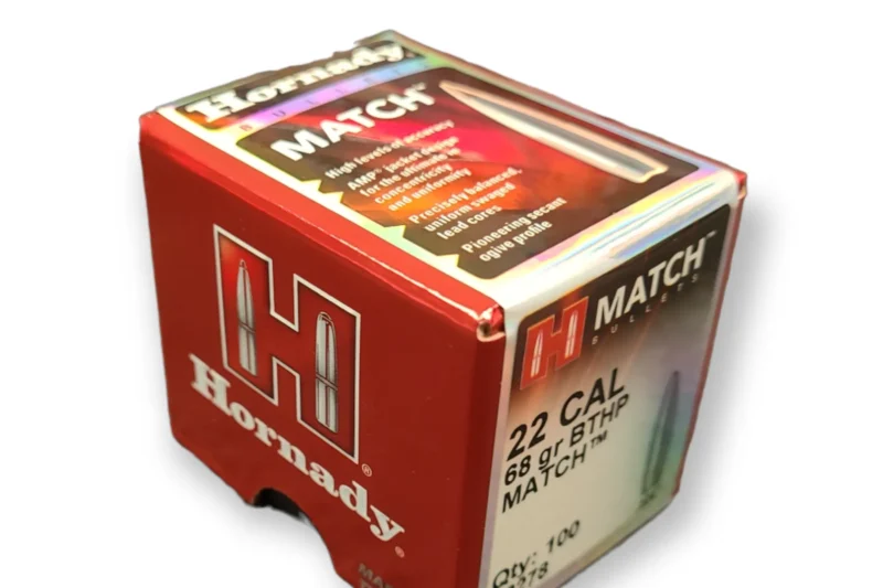 HORNADY 22 CAL (.224″) 68GR BTHP MATCH BULLETS 100CT HORNADY 22 CAL (.224") 68GR BTHP MATCH BULLETS 100CT